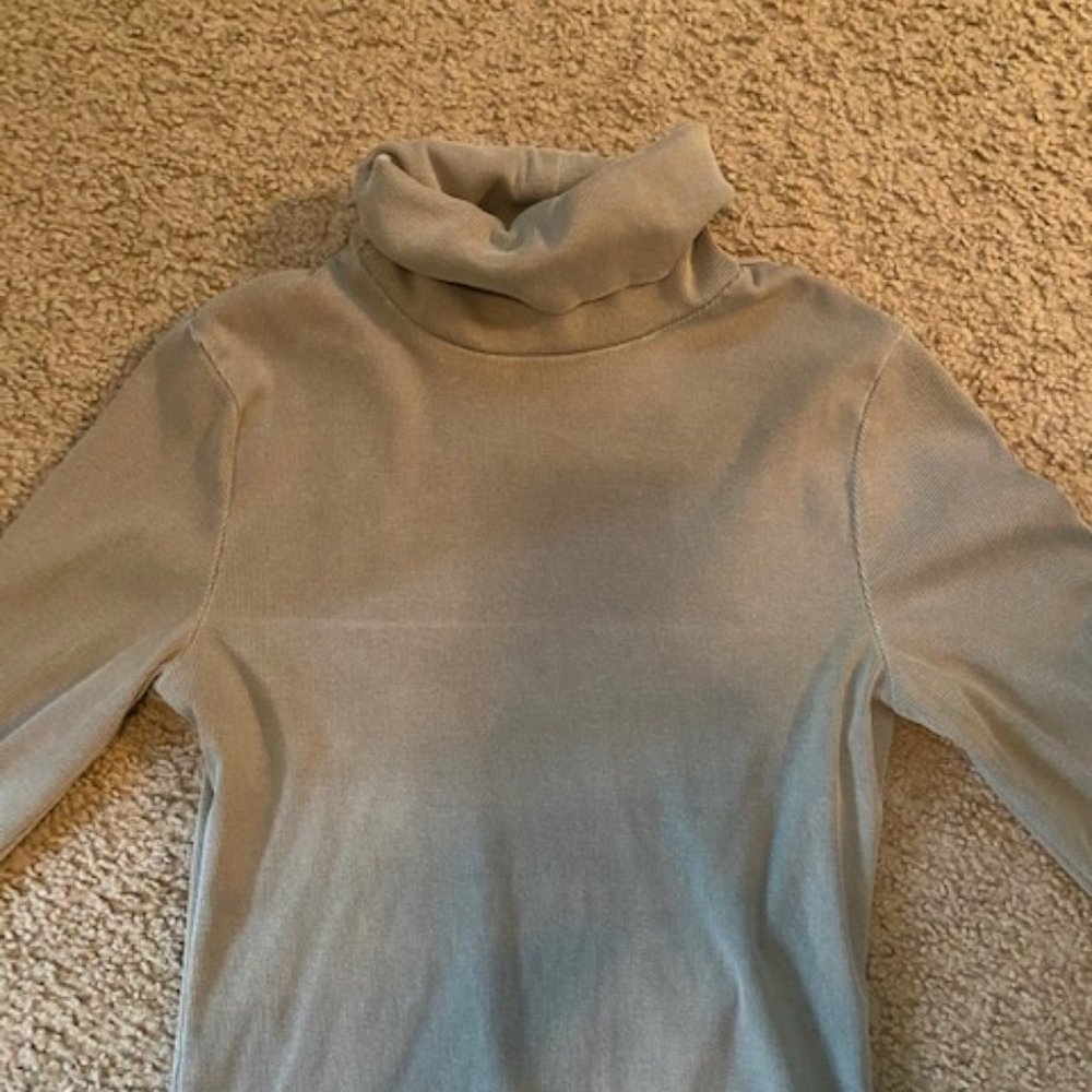 Army green turtle neck